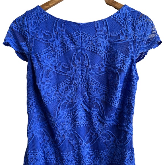 Bebe Blue Lace Cut Out Back Dress - Picture 4 of 8